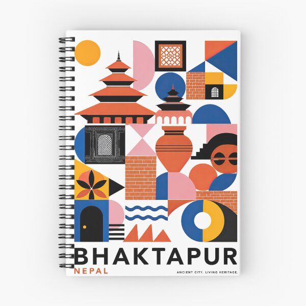 Item preview, Colorful geometric illustration celebrating Bhaktapur, Nepal, wi designed and sold by ckybe.