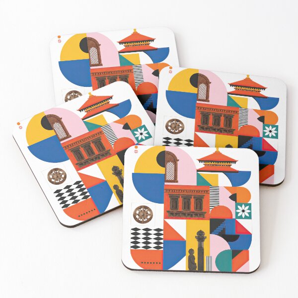 Item preview, Colorful geometric poster celebrating Lalitpur, Nepal, featuring designed and sold by ckybe.