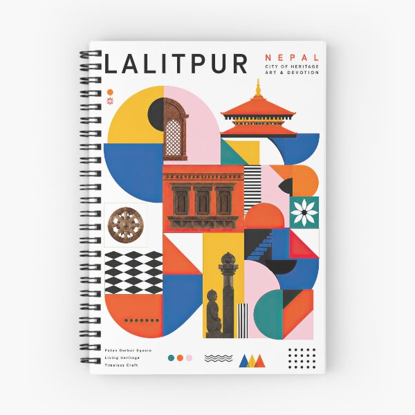 Item preview, Colorful geometric poster celebrating Lalitpur, Nepal, featuring designed and sold by ckybe.