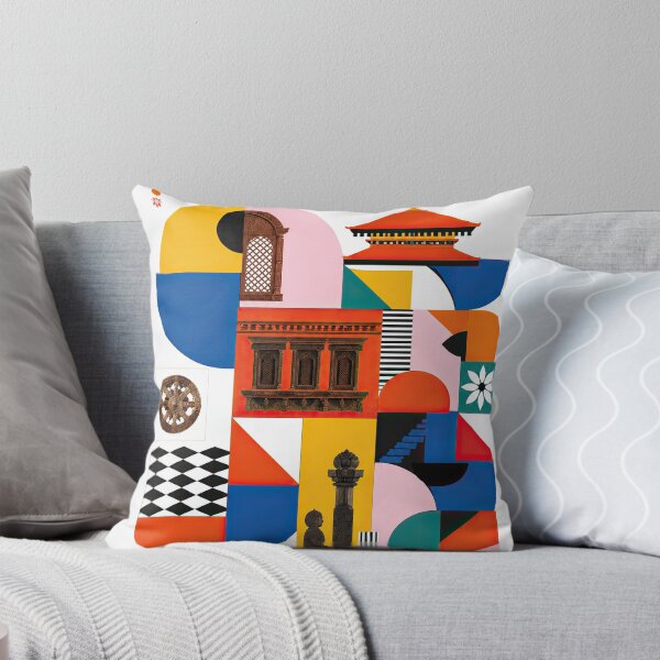 Item preview, Colorful geometric poster celebrating Lalitpur, Nepal, featuring designed and sold by ckybe.
