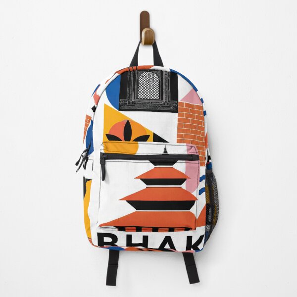 Item preview, Colorful geometric illustration celebrating Bhaktapur, Nepal, wi designed and sold by ckybe.