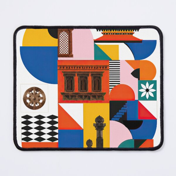 Item preview, Colorful geometric poster celebrating Lalitpur, Nepal, featuring designed and sold by ckybe.