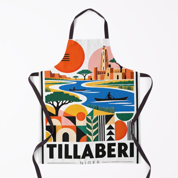 Item preview, Framed geometric travel poster depicting a colorful Niger designed and sold by ckybe.