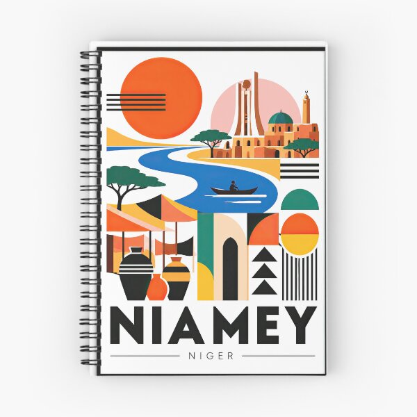 Item preview, Graphic poster illustrating Niamey, Niger with a river, designed and sold by ckybe.