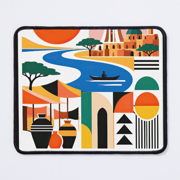 Item preview, Graphic poster illustrating Niamey, Niger with a river, designed and sold by ckybe.