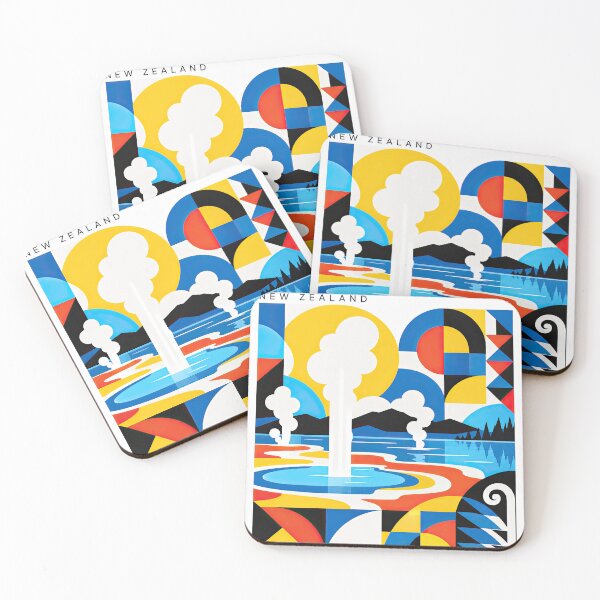 Item preview, Colorful abstract poster illustrating Rotorua, New Zealand, with designed and sold by ckybe.