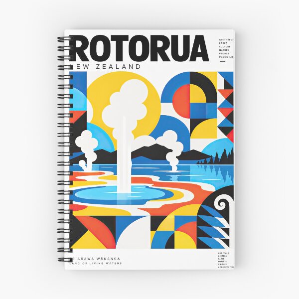 Item preview, Colorful abstract poster illustrating Rotorua, New Zealand, with designed and sold by ckybe.