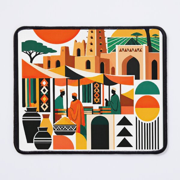 Item preview, Colorful graphic poster featuring stylized Moroccan architecture designed and sold by ckybe.