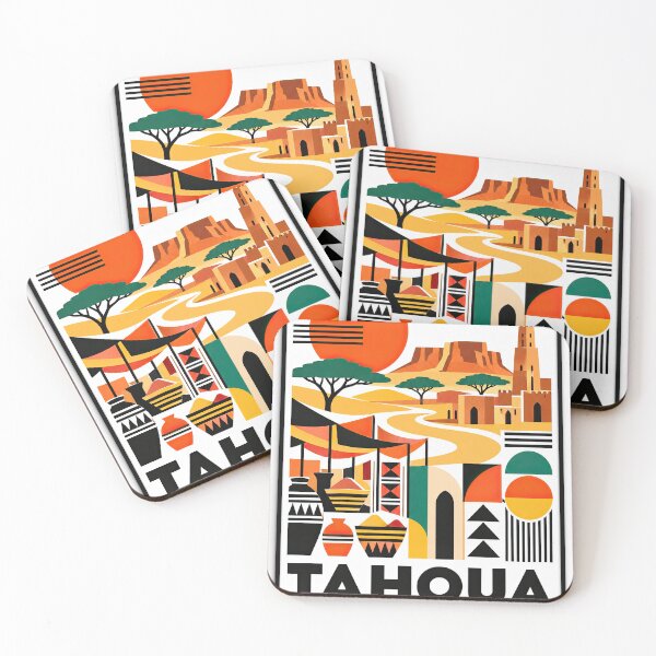 Artikelvorschau, Graphic travel poster featuring a stylized Saharan landscape, entworfen und verkauft von ckybe.