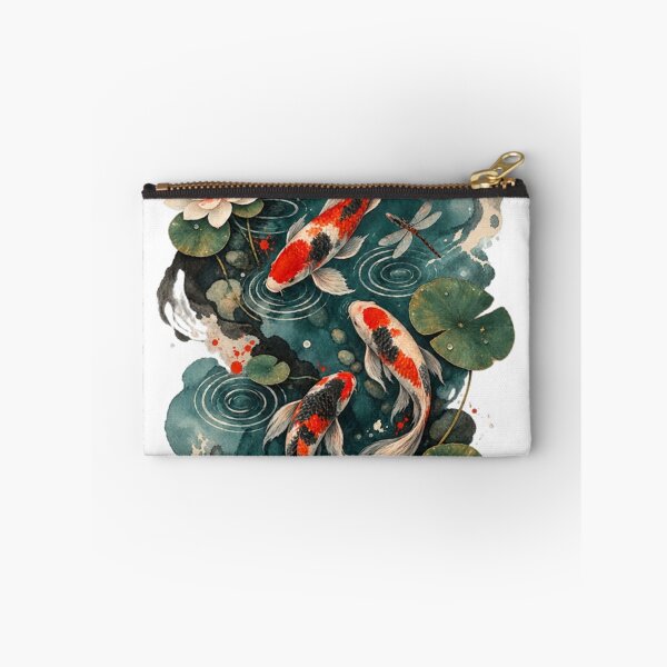 Item preview, Koi Pond with Lotus Flowers in Ink Wash Style designed and sold by SiripornSeaynng.