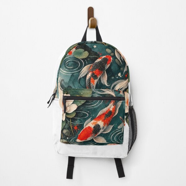 Item preview, Koi Pond with Lotus Flowers in Ink Wash Style designed and sold by SiripornSeaynng.