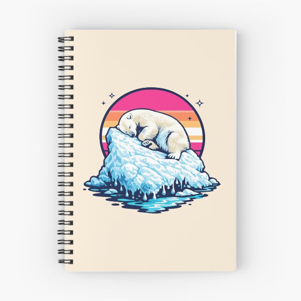 Item preview, Retrowave Sleeping Polar Bear Melting Iceberg Synthwave Sunset designed and sold by KungPowUnicorn.