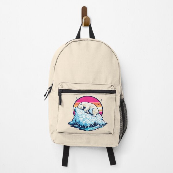 Item preview, Retrowave Sleeping Polar Bear Melting Iceberg Synthwave Sunset designed and sold by KungPowUnicorn.