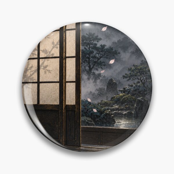 Item preview, Sakura Beyond the Shoji – Moonlit Japanese Cherry Blossom Art designed and sold by yuryu14yutaka.