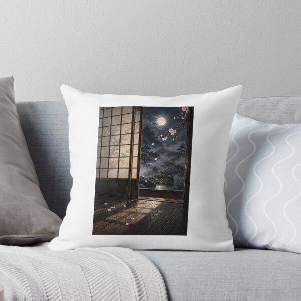 Item preview, Sakura Beyond the Shoji – Moonlit Japanese Cherry Blossom Art designed and sold by yuryu14yutaka.
