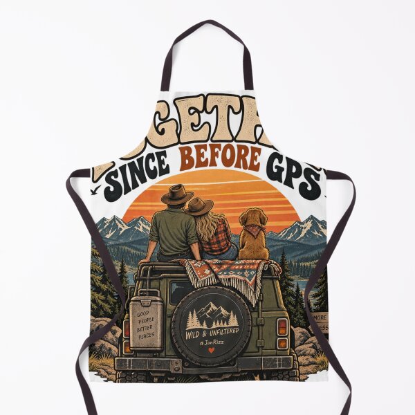 Item preview, Together Since Before GPS – Retro Outdoor Couple Adventure designed and sold by JanRizz.