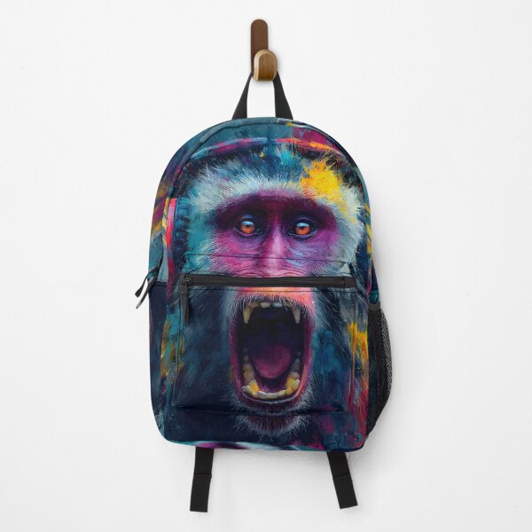Item preview, DJ Monkey Screaming with Headphones Colorful Graffiti Abstract Art designed and sold by GrinGalore.