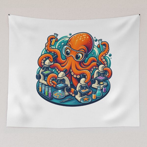 Item preview, Curious Octopus Running a Science Laboratory designed and sold by SiripornSeaynng.