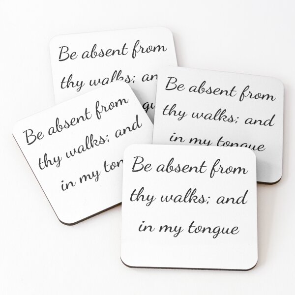 Item preview, “Be absent from thy walks; and in my tongue” - handwriting black designed and sold by ariksworld.
