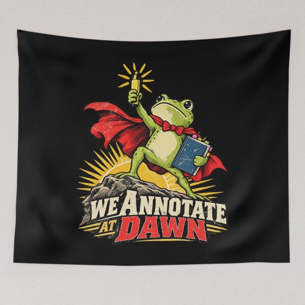 Item preview, We Annotate At Dawn Cute Frog Superhero Bookworm Design designed and sold by Fatherday.