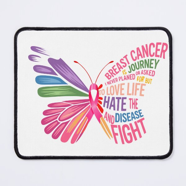 Item preview, Breast Cancer Awareness Inspirational Butterfly Typography designed and sold by TRTrendyHouse.