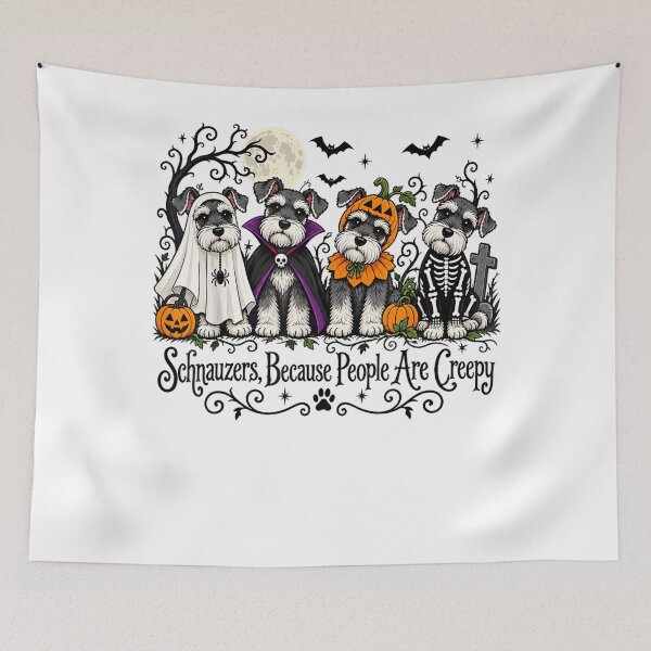 Item preview, Schnauzers Because People are Creepy Halloween Dog Costume designed and sold by ALICIAxGONZALEZ.
