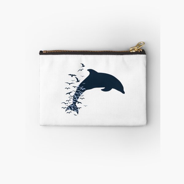 Item preview, Graceful Dolphin Jumping Out of Water Ocean Marine Life Illustration designed and sold by EricsDesigns.