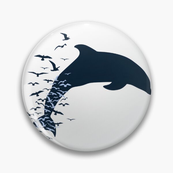 Artikelvorschau, Anmutiger Delfin springt aus dem Wasser – Illustration eines Meereslebewesens entworfen und verkauft von EricsDesigns.