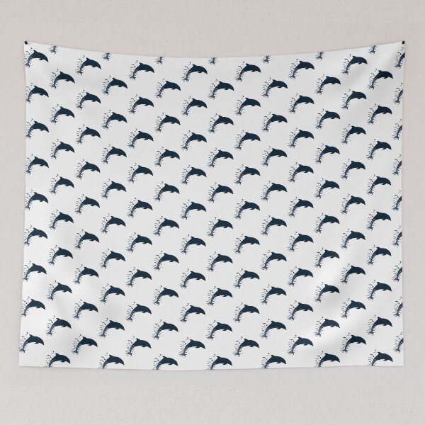Item preview, Graceful Dolphin Jumping Out of Water Ocean Marine Life Illustration designed and sold by EricsDesigns.