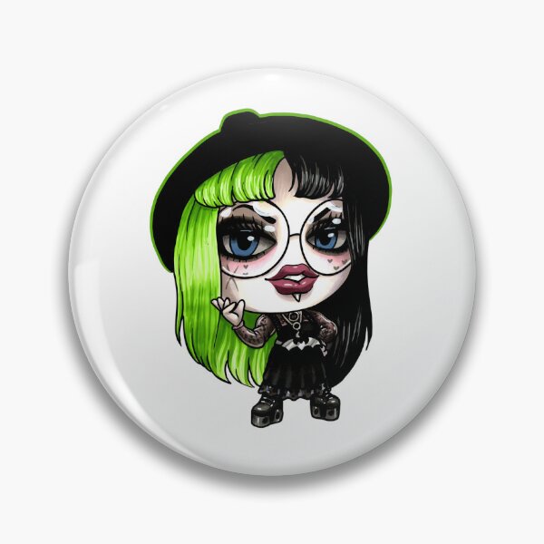 Item preview, Split Vibes Green Haired Gothic Doll designed and sold by EmilyBoo-Draws.