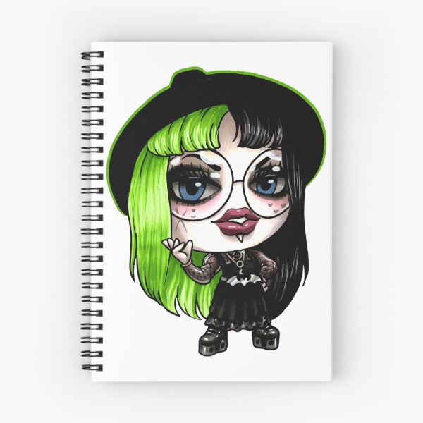 Item preview, Split Vibes Green Haired Gothic Doll designed and sold by EmilyBoo-Draws.