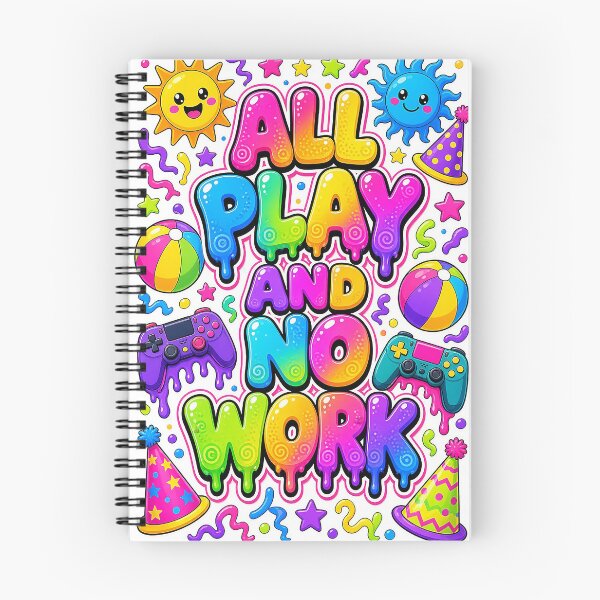 Item preview, All Play and No Work Funky Pop Art Design – Vibrant Fun Graphic Print for Free Spirits designed and sold by The Crazy Monkey Design Studio.