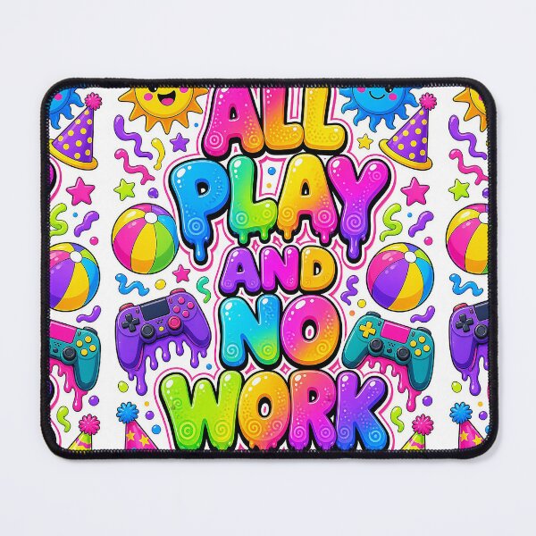Item preview, All Play and No Work Funky Pop Art Design – Vibrant Fun Graphic Print for Free Spirits designed and sold by The Crazy Monkey Design Studio.