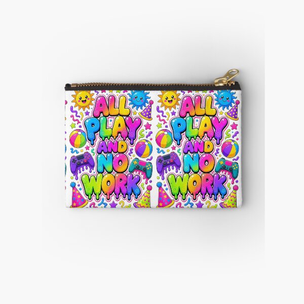 Item preview, All Play and No Work Funky Pop Art Design – Vibrant Fun Graphic Print for Free Spirits designed and sold by The Crazy Monkey Design Studio.