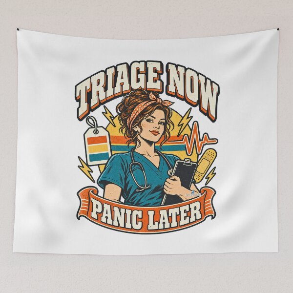 Item preview, Nurse Triage Now Panic Later designed and sold by EvergreenPark - Tee Studio.