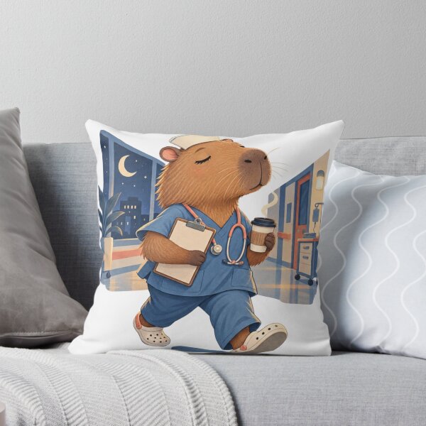 Item preview, Capybara Nurse on the Night Shift designed and sold by SiripornSeaynng.