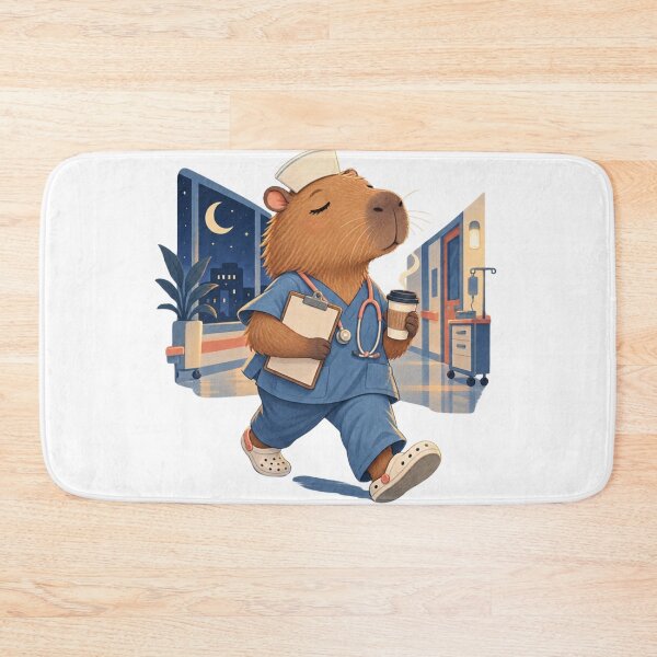 Item preview, Capybara Nurse on the Night Shift designed and sold by SiripornSeaynng.
