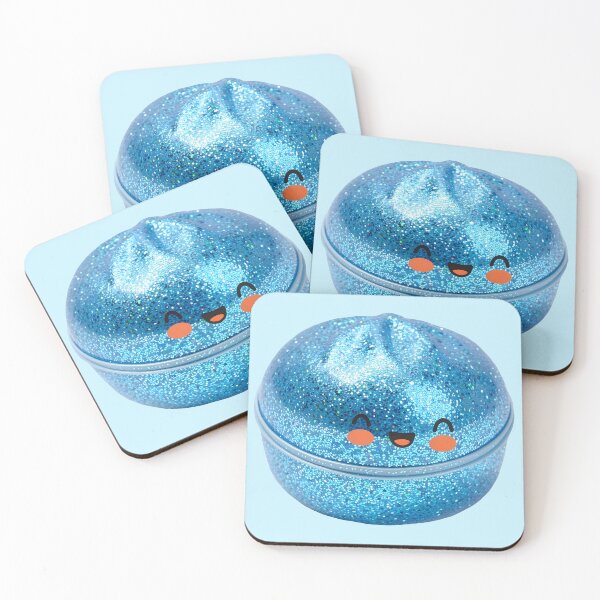 Item preview, Blue Glitter Squishy Dumpling in Bamboo Steamer – Sparkly Kawaii designed and sold by EmeraldeaArt.