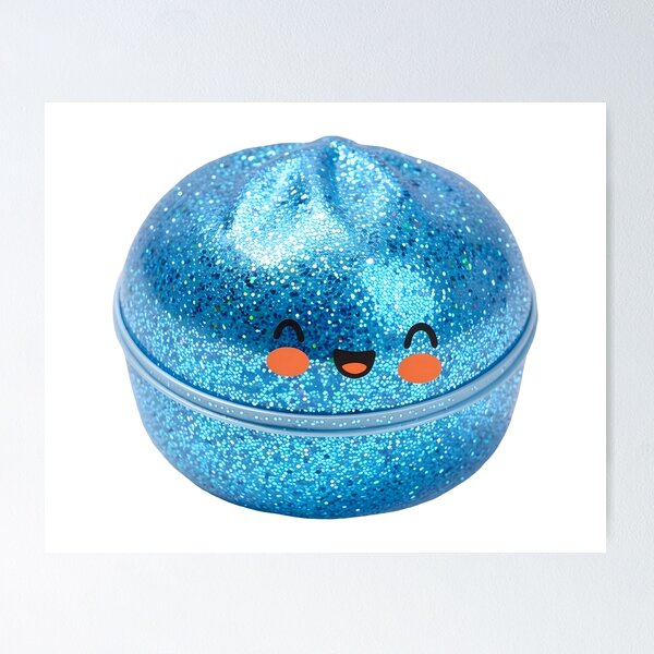 Artikelvorschau, Blauer Glitzer-Quetsch-Teigknödel im Bambusdämpfer – Funkelndes Kawaii entworfen und verkauft von EmeraldeaArt.
