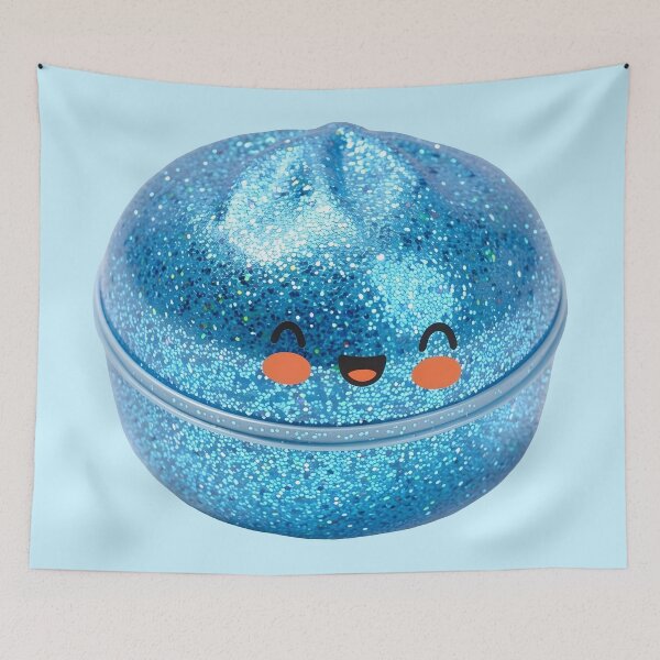 Item preview, Blue Glitter Squishy Dumpling in Bamboo Steamer – Sparkly Kawaii designed and sold by EmeraldeaArt.