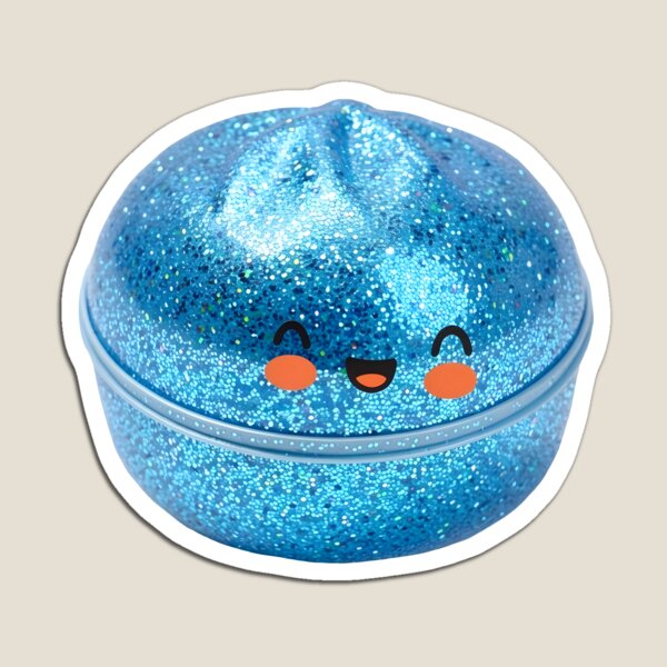Item preview, Blue Glitter Squishy Dumpling in Bamboo Steamer – Sparkly Kawaii designed and sold by EmeraldeaArt.