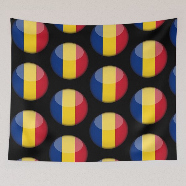 Item preview, Romanian 3D Round Flag Romania Pride Design designed and sold by YAZ.