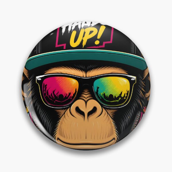 Item preview, Cool DJ Monkey with Headphones Hands Up Pop Art designed and sold by GrinGalore.