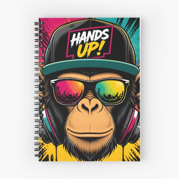 Item preview, Cool DJ Monkey with Headphones Hands Up Pop Art designed and sold by GrinGalore.