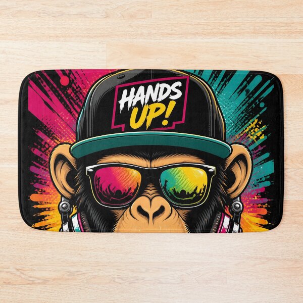 Item preview, Cool DJ Monkey with Headphones Hands Up Pop Art designed and sold by GrinGalore.