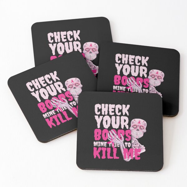 Item preview, Check Your Boobs Funny Breast Cancer Awareness Skull designed and sold by TRTrendyHouse.