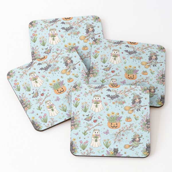 Item preview, Pastel Spooky Spring Halloween Kawaii Floral Pattern designed and sold by ZyVoAli.