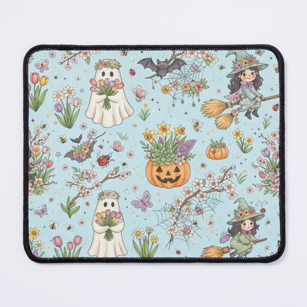 Item preview, Pastel Spooky Spring Halloween Kawaii Floral Pattern designed and sold by ZyVoAli.