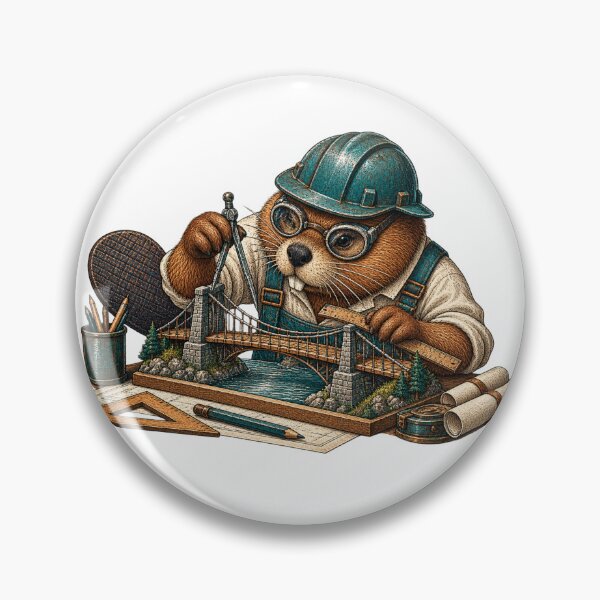 Item preview, Beaver Engineer Building a Model Bridge designed and sold by SiripornSeaynng.