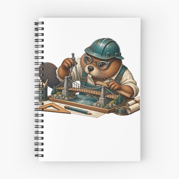 Item preview, Beaver Engineer Building a Model Bridge designed and sold by SiripornSeaynng.